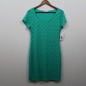 Isaac Mizrahi Teal/Turq. Short Sleeve Dress